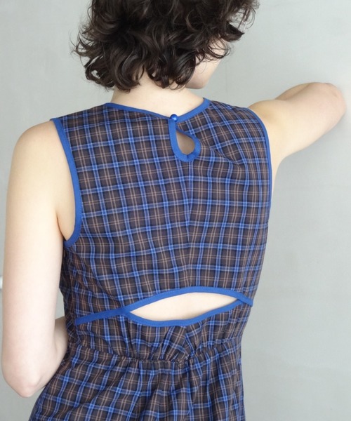 idem（イデム）の「back cut check onepiece／バックデザイン