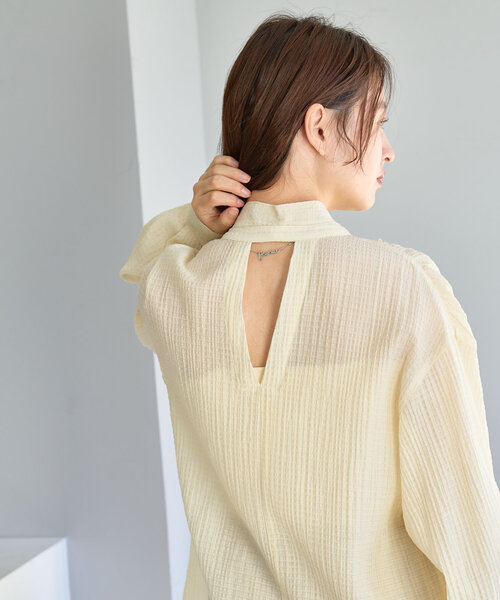 Kastane（カスタネ）の「ギンガムボータイブラウス（シャツ/ブラウス・レディース・アイボリー/ピンク/グレー・FREE）」の9枚目の写真