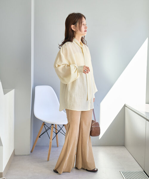 Kastane（カスタネ）の「ギンガムボータイブラウス（シャツ/ブラウス・レディース・アイボリー/ピンク/グレー・FREE）」の11枚目の写真