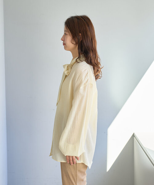 Kastane（カスタネ）の「ギンガムボータイブラウス（シャツ/ブラウス・レディース・アイボリー/ピンク/グレー・FREE）」の15枚目の写真
