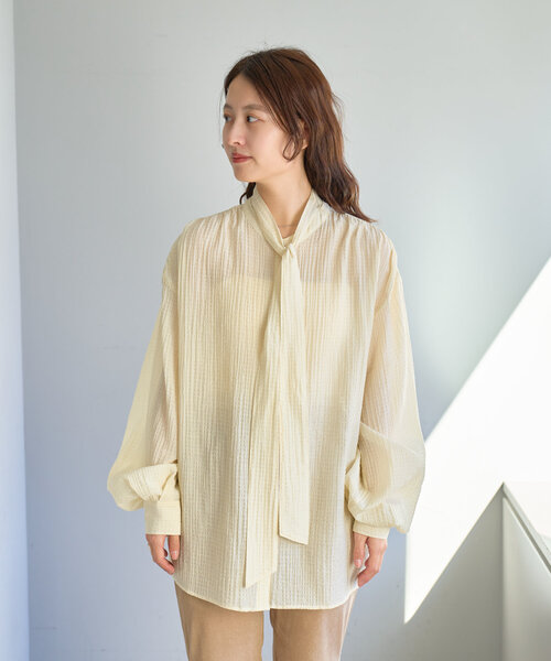 Kastane（カスタネ）の「ギンガムボータイブラウス（シャツ/ブラウス・レディース・アイボリー/ピンク/グレー・FREE）」の20枚目の写真