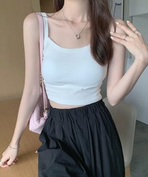 2ly2（トゥーリートゥー）の「ヘルシーな肌見せ♪カジュアルクロップドタンク（タンクトップ）」