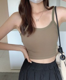 2ly2（トゥーリートゥー）の「ヘルシーな肌見せ♪カジュアルクロップドタンク（タンクトップ）」