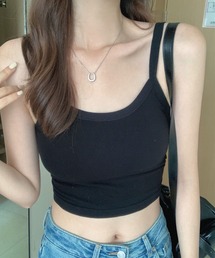 2ly2（トゥーリートゥー）の「ヘルシーな肌見せ♪カジュアルクロップドタンク（タンクトップ）」