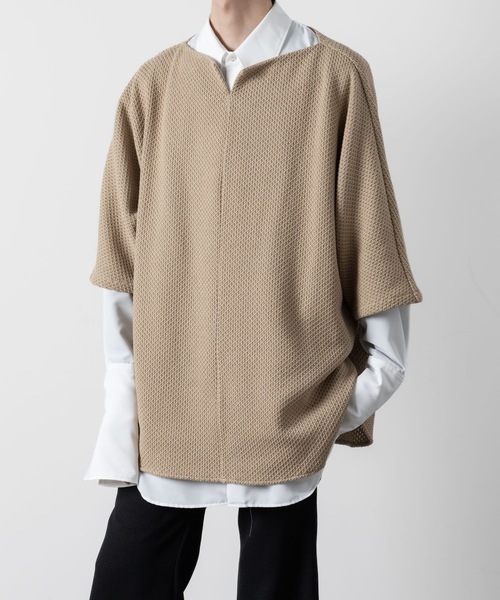 ato(アトウ)の「OVERSIZED HALF SLEEVE RUSSEL JERSEY(Tシャツ/カットソー・メンズ・ベージュ/ブラック・46/48)」の6枚目の写真