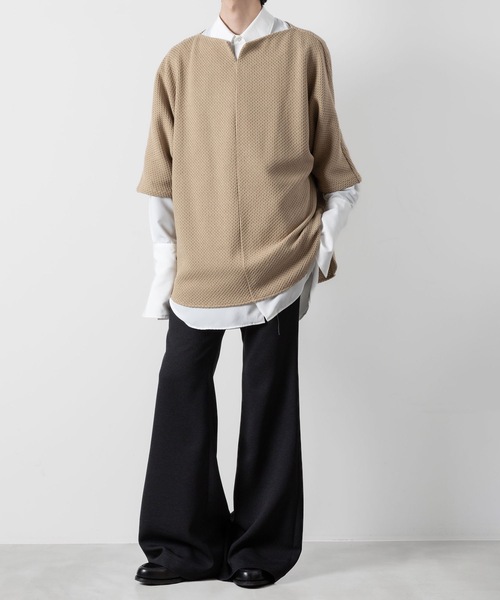 ato(アトウ)の「OVERSIZED HALF SLEEVE RUSSEL JERSEY(Tシャツ/カットソー・メンズ・ベージュ/ブラック・46/48)」の12枚目の写真