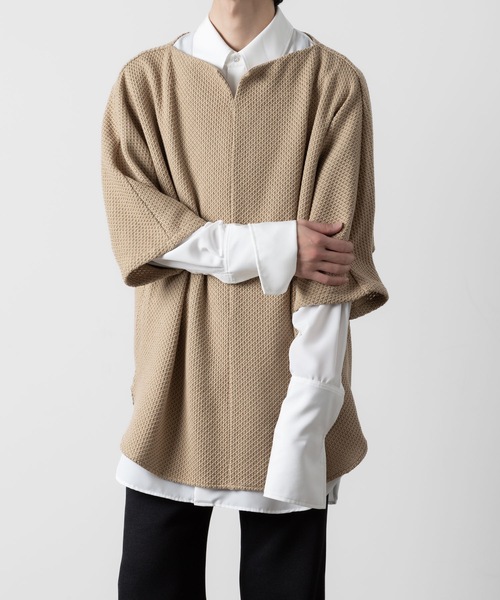 ato(アトウ)の「OVERSIZED HALF SLEEVE RUSSEL JERSEY(Tシャツ/カットソー・メンズ・ベージュ/ブラック・46/48)」の5枚目の写真