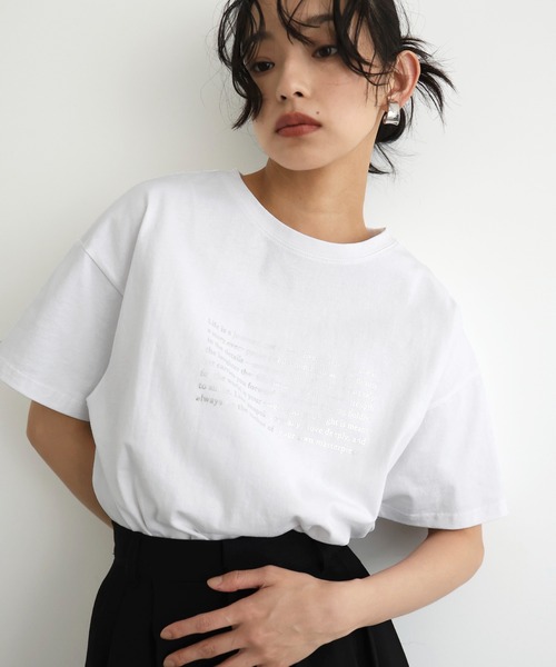 箔プリントロゴTシャツ（Tシャツ/カットソー）｜hellam（へラム