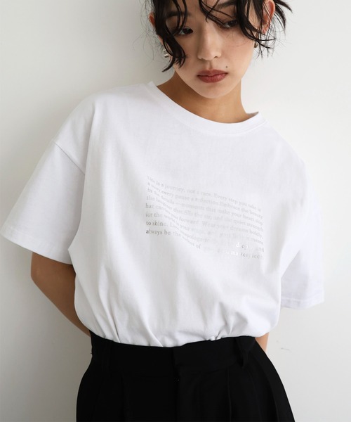 新品未使用♡リンカブル LINKABLE フレアタグTシャツ ホワイト×オレンジ T SHIRT | LINKABLE