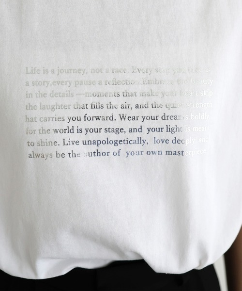 hellam（へラム）の「箔プリントロゴTシャツ（Tシャツ/カットソー・レディース・ブラウン/グリーン/ホワイト×ブラック/チャコール/オフホワイト・FREE）」の15枚目の写真