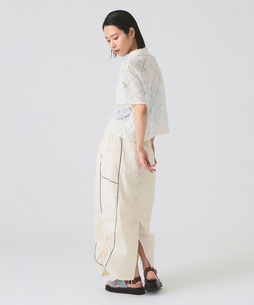 Ray BEAMS（レイビームス）の「レース クロップド シャツ（シャツ/ブラウス・レディース・ブラック/ホワイト/グリーン・ONE SIZE）」の6枚目の写真