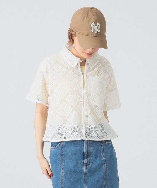 Ray BEAMS（レイビームス）の「レース クロップド シャツ（シャツ/ブラウス・レディース・ブラック/ホワイト/グリーン・ONE SIZE）」の13枚目の写真