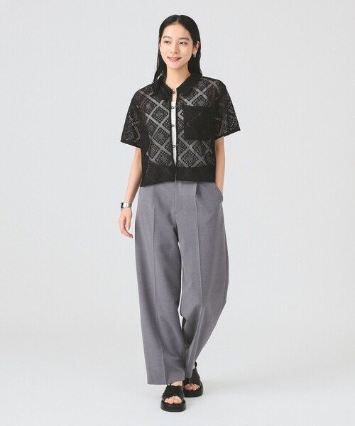 Ray BEAMS（レイビームス）の「レース クロップド シャツ（シャツ/ブラウス・レディース・ブラック/ホワイト/グリーン・ONE SIZE）」の14枚目の写真