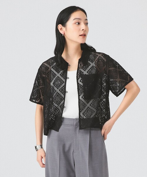 Ray BEAMS（レイビームス）の「レース クロップド シャツ（シャツ/ブラウス・レディース・ブラック/ホワイト/グリーン・ONE SIZE）」の16枚目の写真