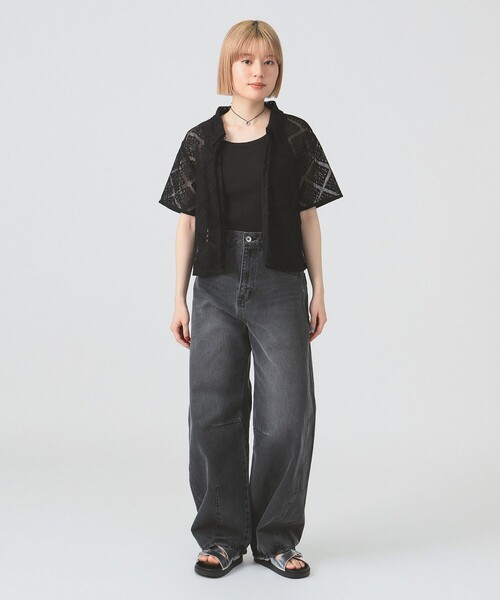 Ray BEAMS（レイビームス）の「レース クロップド シャツ（シャツ/ブラウス・レディース・ブラック/ホワイト/グリーン・ONE SIZE）」の17枚目の写真