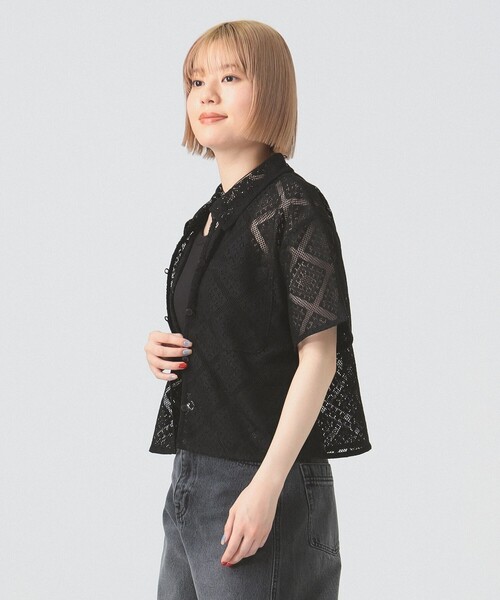 Ray BEAMS（レイビームス）の「レース クロップド シャツ（シャツ/ブラウス・レディース・ブラック/ホワイト/グリーン・ONE SIZE）」の19枚目の写真