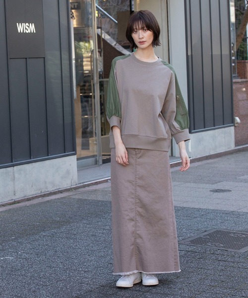 Munich(ミューニック)の「MA-1プルオーバー(Tシャツ/カットソー・レディース・カーキ/ホワイト/グレー・FREE)」の4枚目の写真