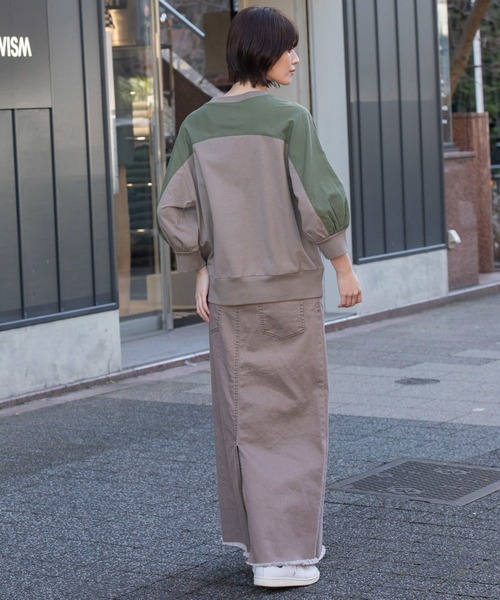 Munich(ミューニック)の「MA-1プルオーバー(Tシャツ/カットソー・レディース・カーキ/ホワイト/グレー・FREE)」の6枚目の写真