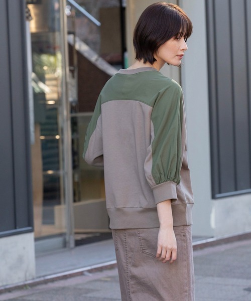 Munich(ミューニック)の「MA-1プルオーバー(Tシャツ/カットソー・レディース・カーキ/ホワイト/グレー・FREE)」の7枚目の写真