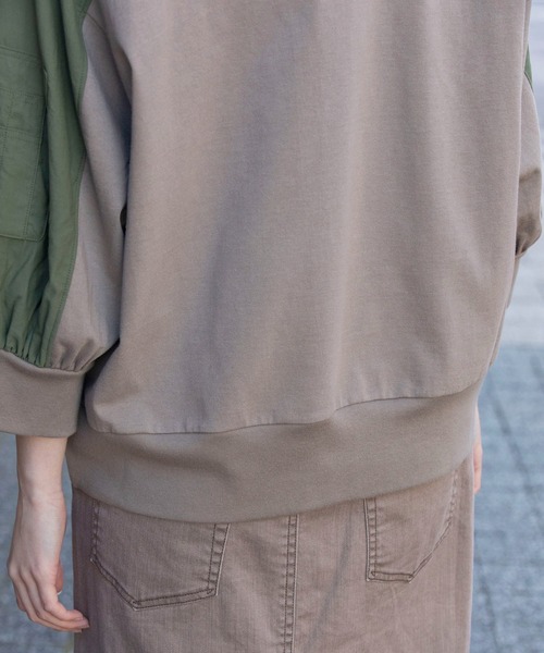 Munich(ミューニック)の「MA-1プルオーバー(Tシャツ/カットソー・レディース・カーキ/ホワイト/グレー・FREE)」の14枚目の写真