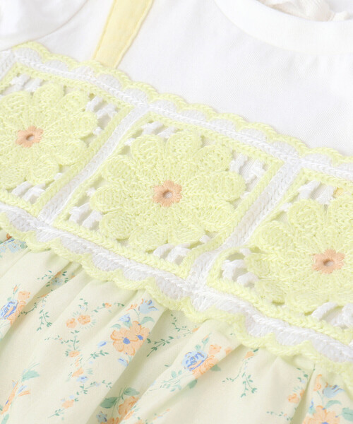 SLAP SLIP（スラップスリップ）の「【お揃い】【絵本コラボ-みつごようせいのおしゃれなドレスやさん-】お花かぎ編みワンピース(80~130cm)（ワンピース・キッズ・イエロー系その他/ブルー系その他・90cm/100cm/80ｃｍ/110cm/120cm/130cm）」の17枚目の写真