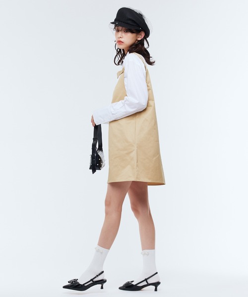 Narcissus(ナルシス)の「トレンチミニワンピース(ワンピース・レディース・ベージュ/ブラック・FREE)」の3枚目の写真