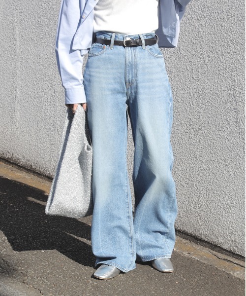 Levi's(リーバイス)の「Levi's(リーバイス)「RIBCAGE」ワイドレッグ(デニムパンツ・レディース・ダークインディゴブルー・26inch/27inch/25inch/24inch)」の4枚目の写真