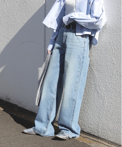 Levi's(リーバイス)の「Levi's(リーバイス)「RIBCAGE」ワイドレッグ(デニムパンツ・レディース・ダークインディゴブルー・26inch/27inch/25inch/24inch)」の7枚目の写真