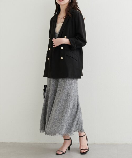 natural couture(ナチュラルクチュール)の「麻調合繊ほんのりシアージャケット(その他アウター・レディース・ブラック/オフホワイト/ベージュ・FREE)」の14枚目の写真