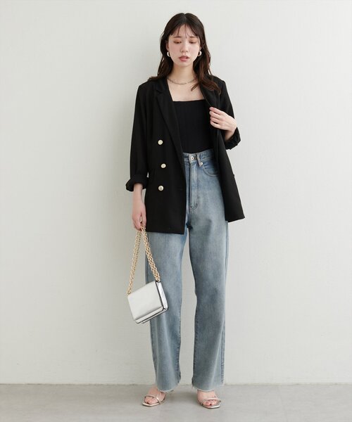 natural couture(ナチュラルクチュール)の「麻調合繊ほんのりシアージャケット(その他アウター・レディース・ブラック/オフホワイト/ベージュ・FREE)」の12枚目の写真