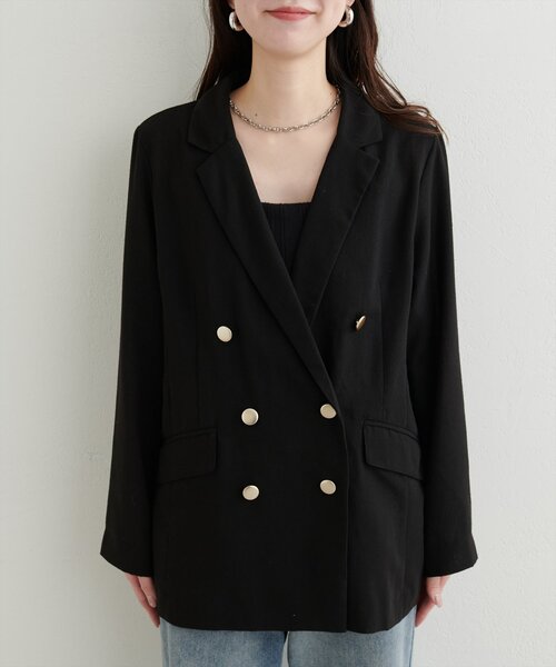 natural couture(ナチュラルクチュール)の「麻調合繊ほんのりシアージャケット(その他アウター・レディース・ブラック/オフホワイト/ベージュ・FREE)」の21枚目の写真