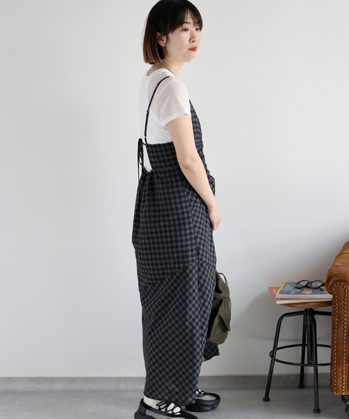 cepo（セポ）の「チェックドロストキャミワンピース（ワンピース・レディース・チャコールグレー/カーキ・M）」の21枚目の写真
