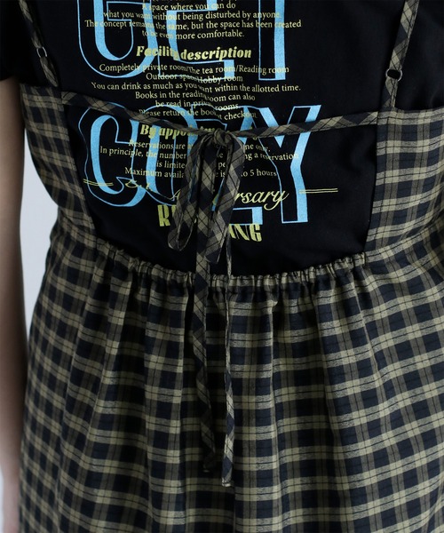 cepo（セポ）の「チェックドロストキャミワンピース（ワンピース・レディース・チャコールグレー/カーキ・M）」の16枚目の写真
