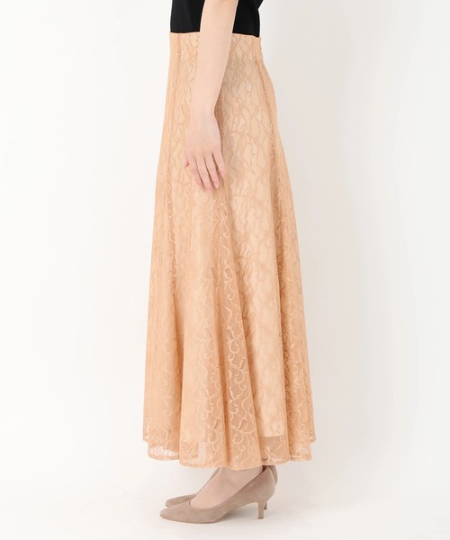 STRAWBERRY-FIELDS（ストロベリーフィールズ）の「ソフトマーメイドレーススカート（スカート・レディース・ブラウン系/ブラック・1/2）」の4枚目の写真