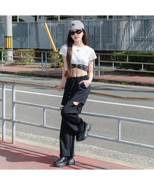 algy（アルジー）の「グランジスウェットリボンパンツ（スウェットパンツ・キッズ・ブラック/グレー・XX-SMALL/X-SMALL/MEDIUM/SMALL）」の3枚目の写真