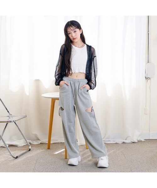 algy（アルジー）の「グランジスウェットリボンパンツ（スウェットパンツ・キッズ・ブラック/グレー・XX-SMALL/X-SMALL/MEDIUM/SMALL）」の4枚目の写真