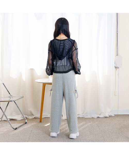 algy（アルジー）の「グランジスウェットリボンパンツ（スウェットパンツ・キッズ・ブラック/グレー・XX-SMALL/X-SMALL/MEDIUM/SMALL）」の5枚目の写真