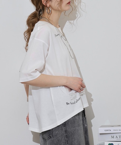 tシャツ Anna Nicola ランダムプリント半袖Tシャツ 箔プリントカットソー レディース セール】Anna Nicola ランダムプリント半袖Tシャツ 箔プリント
