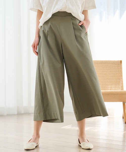 Arnold Palmer(アーノルドパーマー)の「風を感じる ストレッチサッカー ワイドパンツ(その他パンツ・レディース・テラコッタ/カーキ/ネイビー・S/M/L)」の2枚目の写真