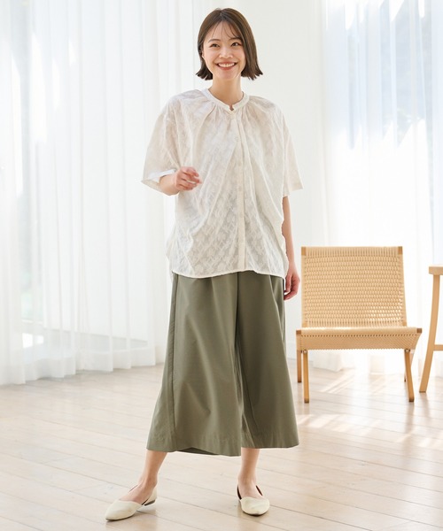 Arnold Palmer(アーノルドパーマー)の「風を感じる ストレッチサッカー ワイドパンツ(その他パンツ・レディース・テラコッタ/カーキ/ネイビー・S/M/L)」の21枚目の写真