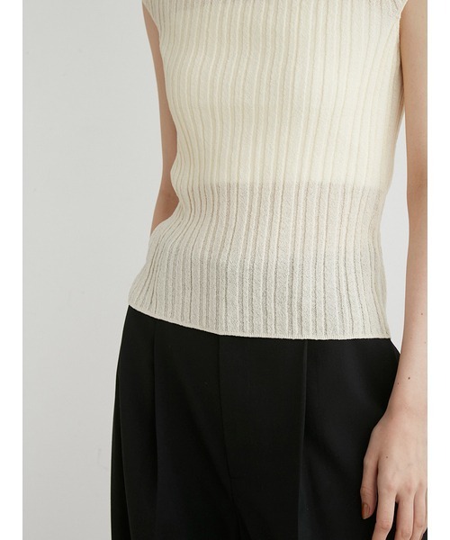 MIESROHE（ミースロエ）の「ｼｭﾘﾝｸﾌﾚﾝﾁﾆｯﾄﾄｯﾌﾟｽ（ニット/セーター・レディース・チャコールグレー/アイボリー/レッド・FREE）」の15枚目の写真