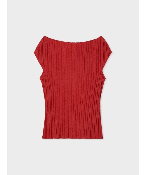 MIESROHE（ミースロエ）の「ｼｭﾘﾝｸﾌﾚﾝﾁﾆｯﾄﾄｯﾌﾟｽ（ニット/セーター・レディース・チャコールグレー/アイボリー/レッド・FREE）」の18枚目の写真