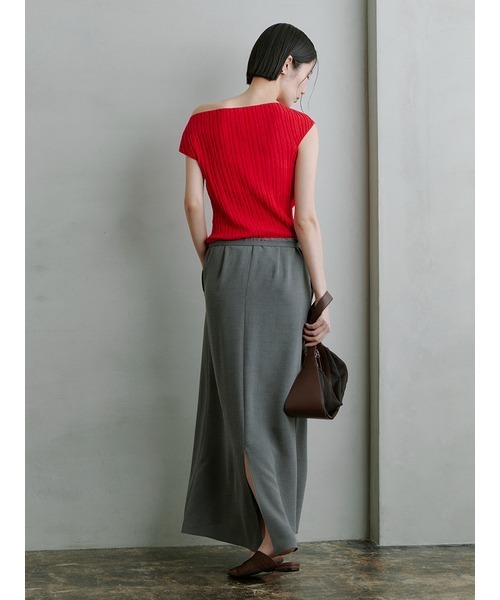 MIESROHE（ミースロエ）の「ｼｭﾘﾝｸﾌﾚﾝﾁﾆｯﾄﾄｯﾌﾟｽ（ニット/セーター・レディース・チャコールグレー/アイボリー/レッド・FREE）」の10枚目の写真