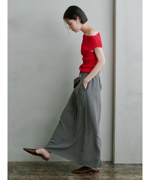 MIESROHE（ミースロエ）の「ｼｭﾘﾝｸﾌﾚﾝﾁﾆｯﾄﾄｯﾌﾟｽ（ニット/セーター・レディース・チャコールグレー/アイボリー/レッド・FREE）」の11枚目の写真