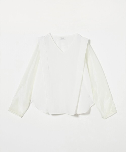 セール】＜MARW UNITED ARROWS＞シアー Vネック コンビ ブラウス