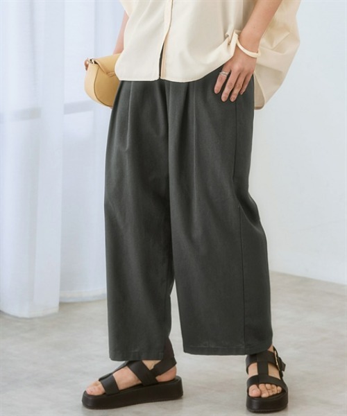 nissen(ニッセン)の「麻調合繊ダブルタックワイドパンツ(その他パンツ・レディース・モカ/チャコール・LL/S/M/L)」の16枚目の写真