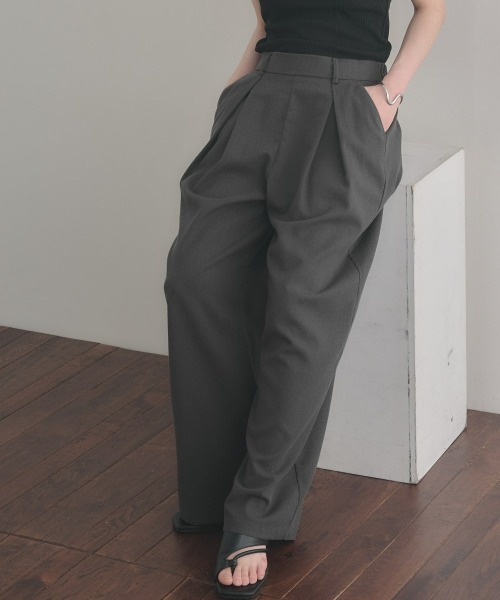 nissen(ニッセン)の「麻調合繊ダブルタックワイドパンツ(その他パンツ・レディース・モカ/チャコール・LL/S/M/L)」の14枚目の写真