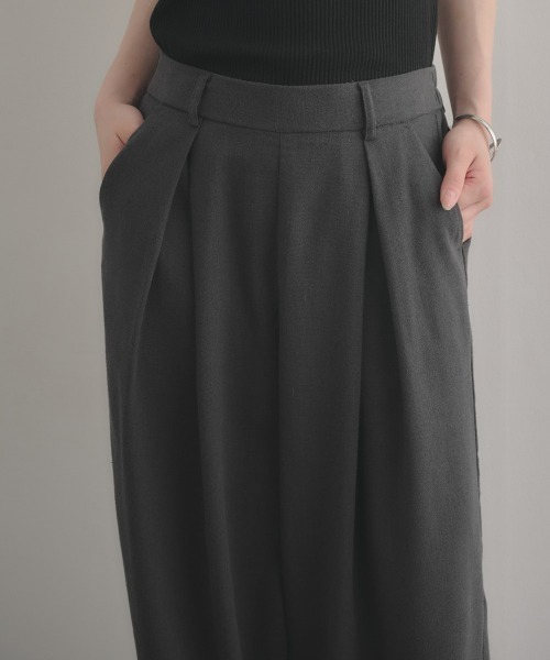 nissen(ニッセン)の「麻調合繊ダブルタックワイドパンツ(その他パンツ・レディース・モカ/チャコール・LL/S/M/L)」の15枚目の写真