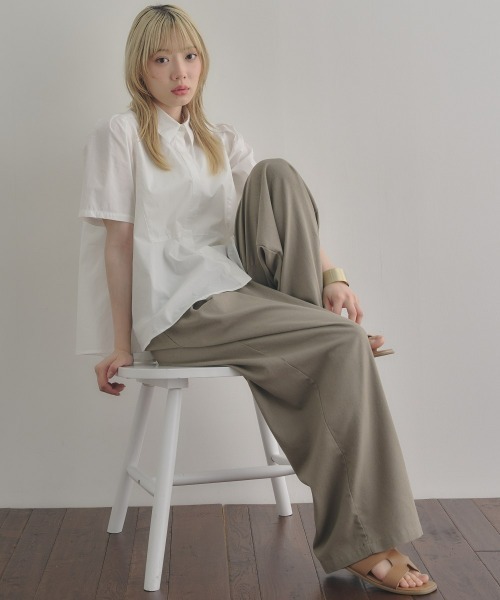 nissen(ニッセン)の「麻調合繊ダブルタックワイドパンツ(その他パンツ・レディース・モカ/チャコール・LL/S/M/L)」の20枚目の写真