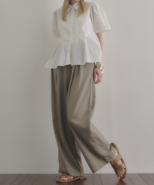 nissen(ニッセン)の「麻調合繊ダブルタックワイドパンツ(その他パンツ・レディース・モカ/チャコール・LL/S/M/L)」の17枚目の写真